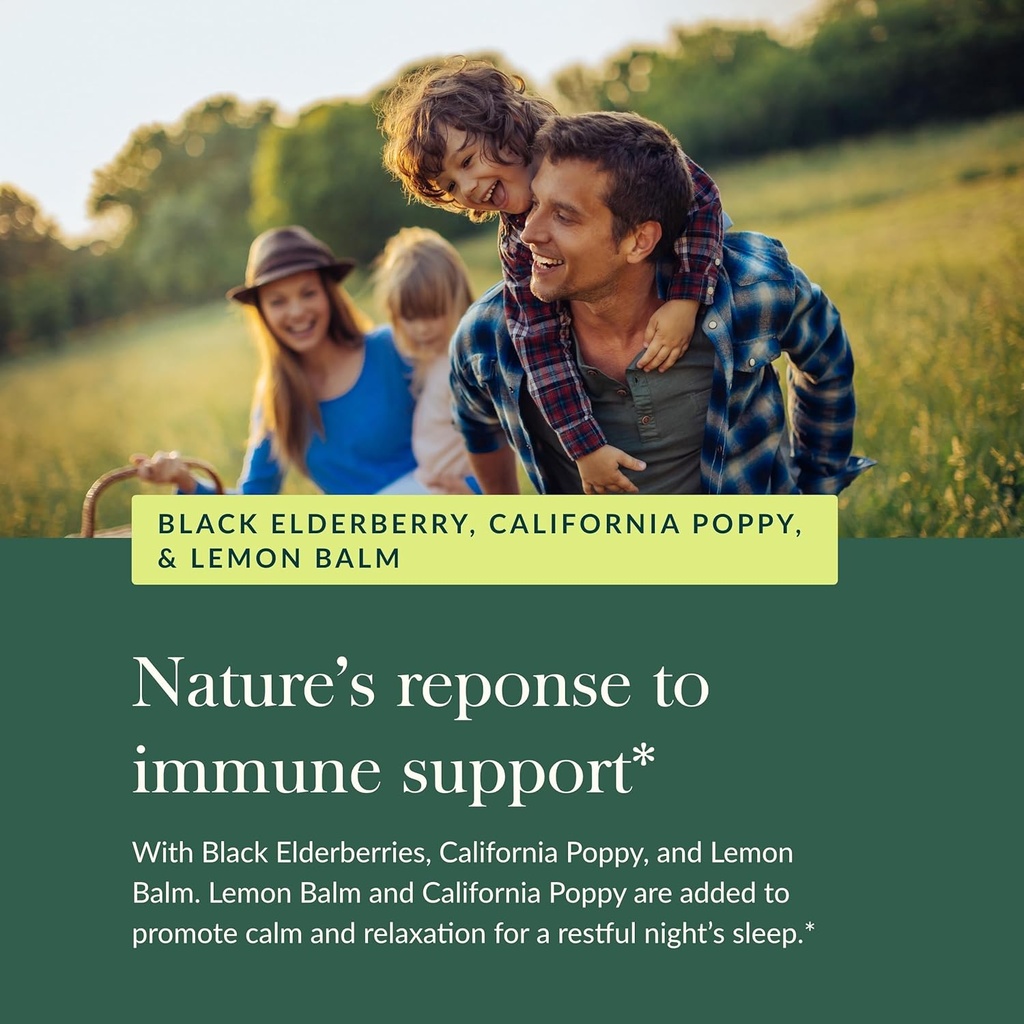 Gaia Herbs Black Elderberry, Nighttime Syrup - Immune Support Supplement - with Organic Black Elderberries, California Poppy & Lemon Balm for Restful Sleep & Immune Defense - 3 Fl Oz (18-Day Supply) 6