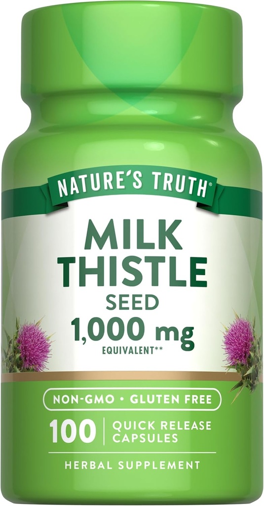 Nature's Truth Milk Thistle Seed Extract 1000mg | Herbal Supplement | 100 Capsules | Non-GMO & Gluten Free 2