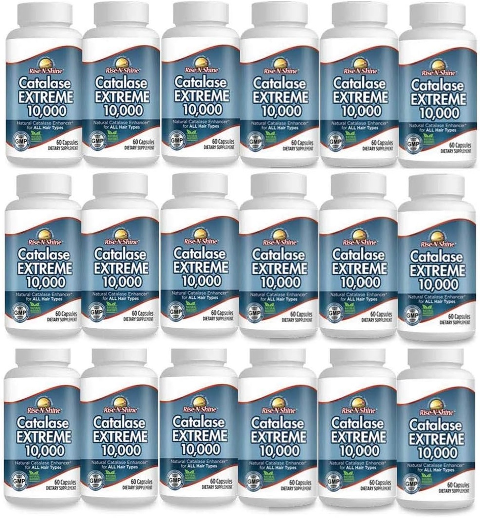 Rise-N-Shine Catalase Extreme Supplement 10,000 with Saw Palmetto, Biotin, Fo-Ti, PABA - Hair Supplements for Strong Hair - 1440 Capsules - Pack of 24 (24-Month Supply) 2