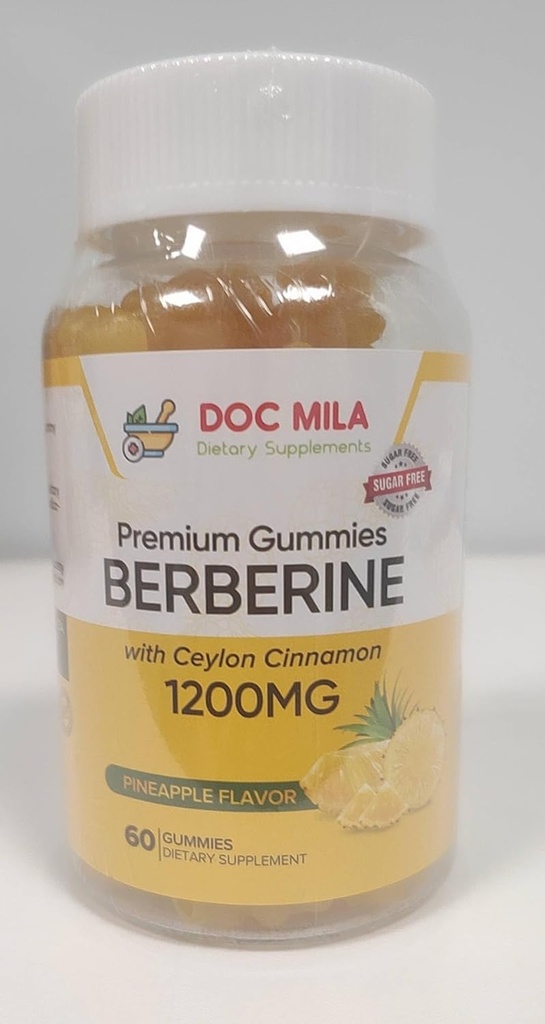 Berberine with Ceylon Cinnamon Gummies 1200mg - Berberine Supplement - Sugar-Free, Non-GMO, Vegan - 60 Gummies (Sugar-Free Pineapple V1) 3