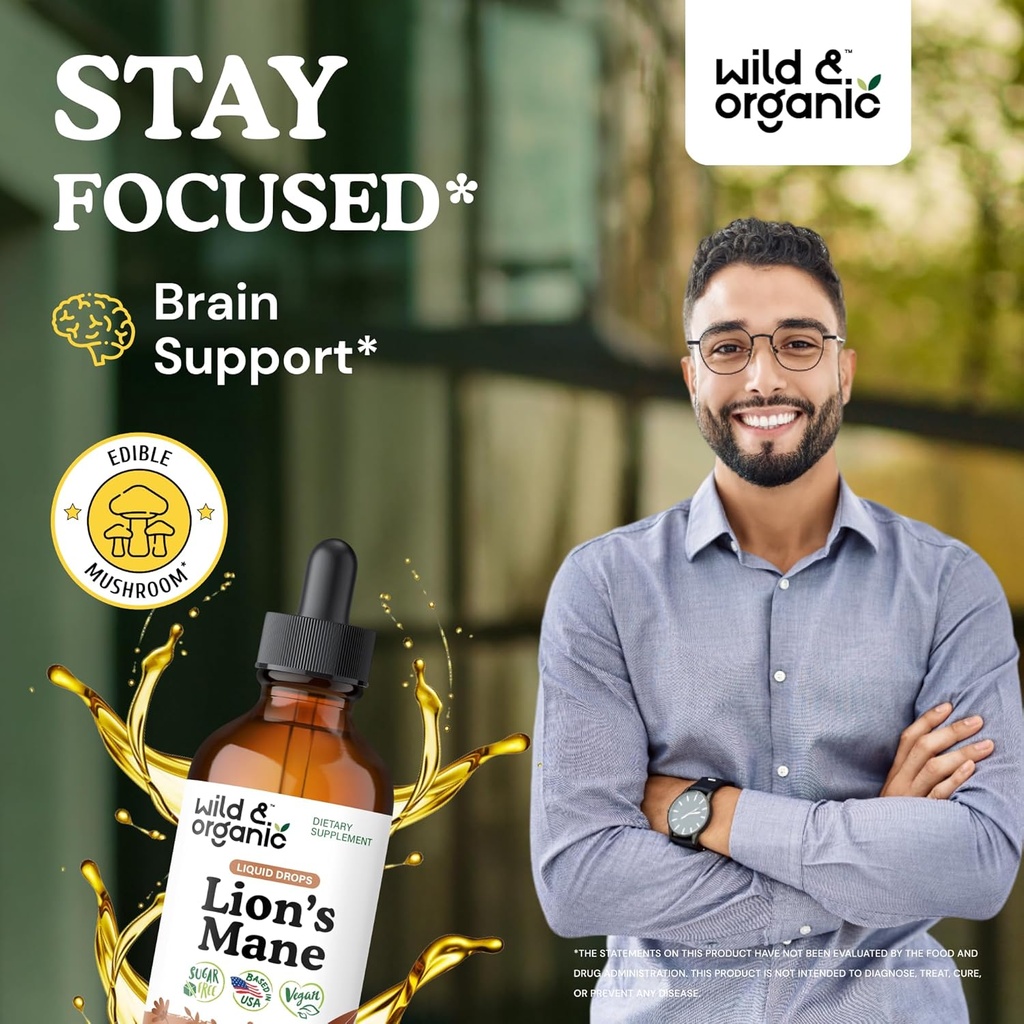 Wild & Organic Lion's Mane Tincture 4 fl oz & Turkey Tail Tincture 4 fl oz 3