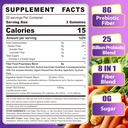 Fiber Gummies for Adults 8g (Inulin, Psyllium Husk, FOS More) with Probiotics, Green Tea Extract, Sugar Free Plant Based Fiber Supplement Blend for Digestive Health, Regularity, Non-GMO, Vegan, 60Cts 3