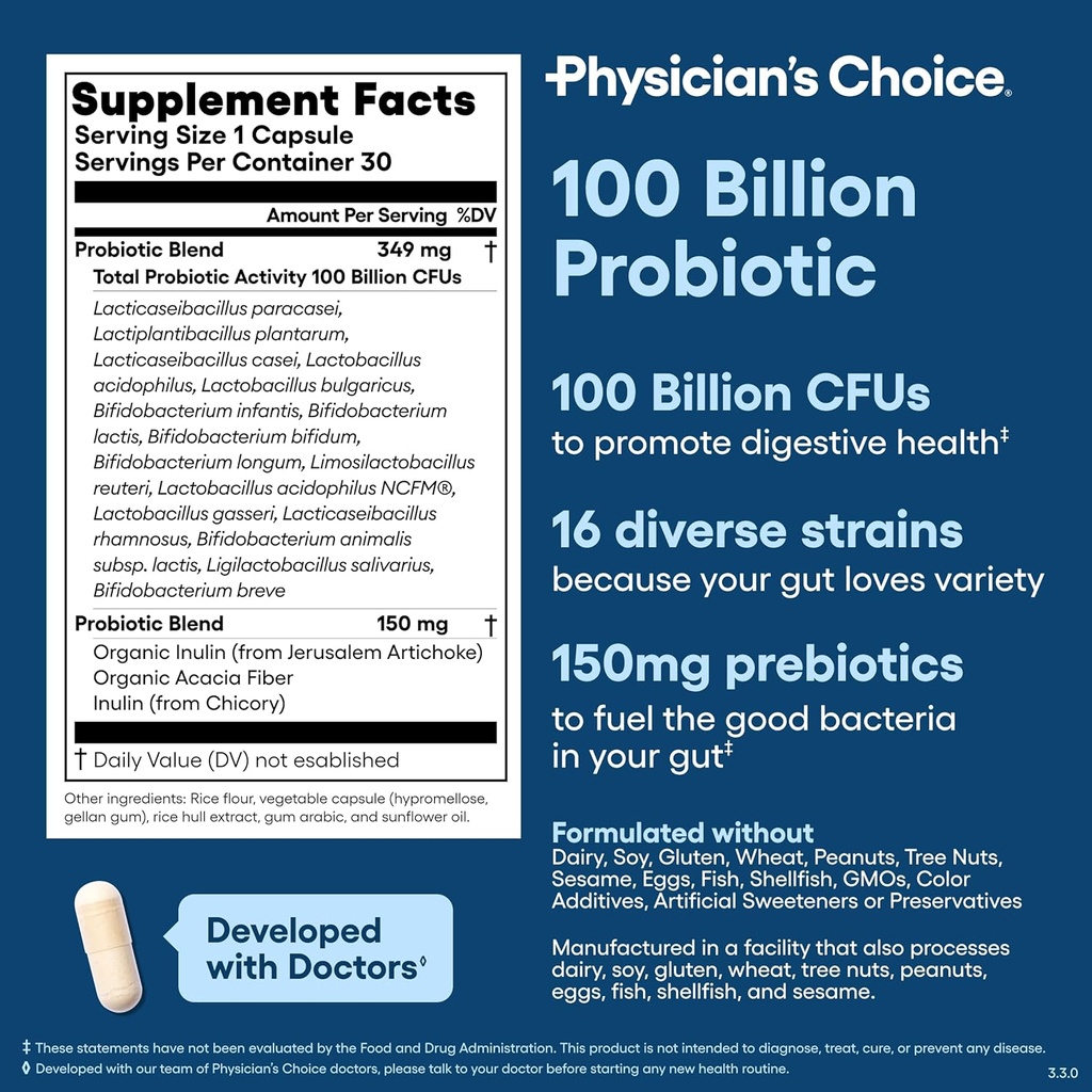 Physician's CHOICE 100 Billion + Digestive Enzyme 60ct Bundle - Advanced Gut Health Support 6