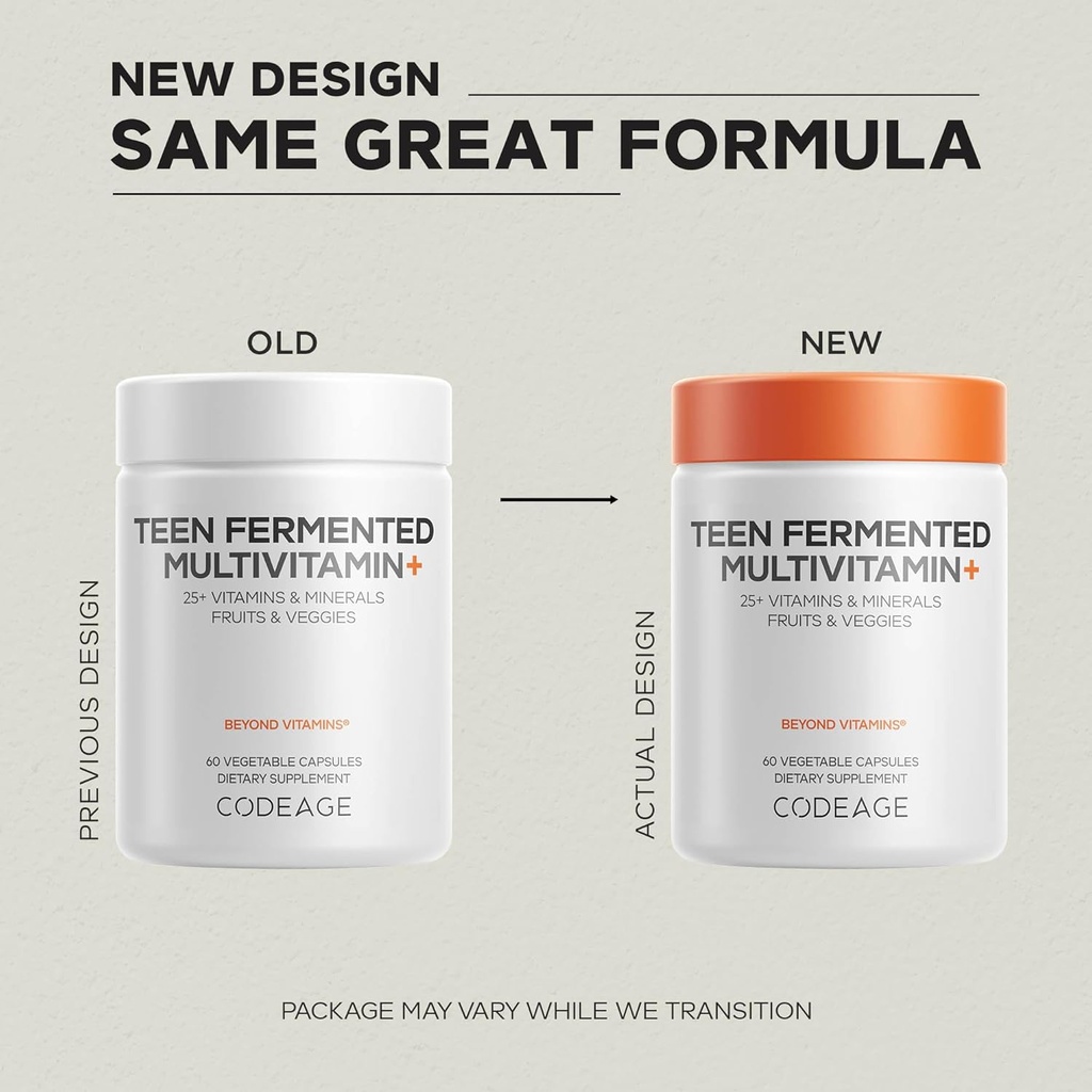 Codeage Teen Multivitamin Supplement – Daily Vitamins and Minerals for Teen Boys and Girls – Organic Whole Food Formula with Omega-3 and Vitamins A to K - 2 Pack 4