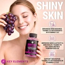 Hair Skin and Nails 10000mcg Gummies & Collagen Gummies - Biotin Vitamins for Hair Growth Pumpkin Seed Oil, Saw Palmetto Extract & Vitamins A B6 C D E - Biotin and Collagen Supplements 4