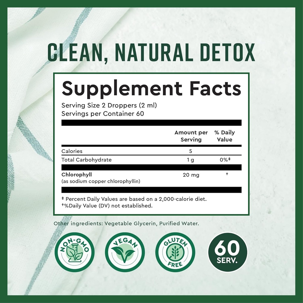 360 Nutrition Chlorophyll Liquid Drops with Peppermint Oil, GF & Vegan Body Internal Deodorant Supplement, Supports Gut Health, Digestion, Energy, Radiant Skin, Fast Absorption (4 Fl Oz (1 Count)) 6