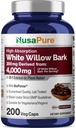 NusaPure White Willow Bark 20:1 Extract, 200 mg Equivalent to 4000mg, 200 Veggie Capsules, Max Strength, (Non-GMO, Vegan) 2