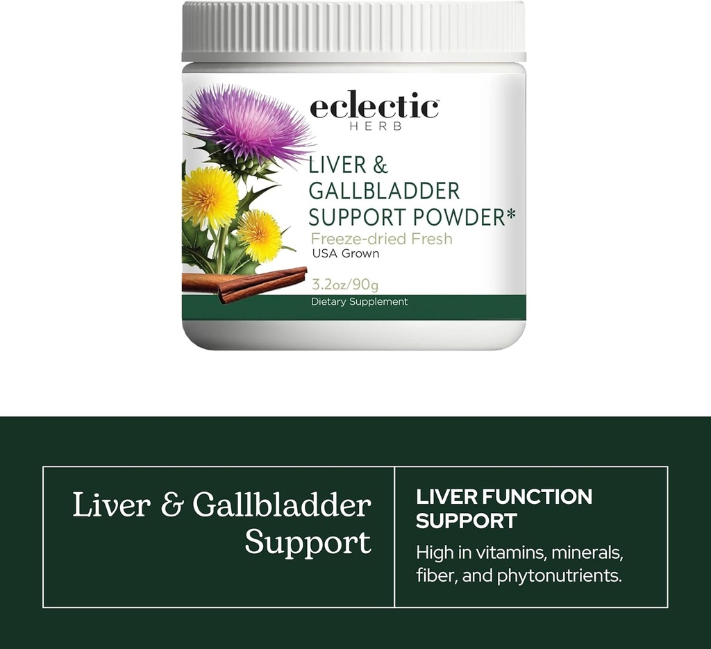 ECLECTIC INSTITUTE Raw Freeze-Dried Non-GMO Organic Liver and Gallbladder Support | Whole Food Powder with Milk Thistle, Beet Juice, Dandelion, Turmeric, Cinnamon | 90 Grams 4