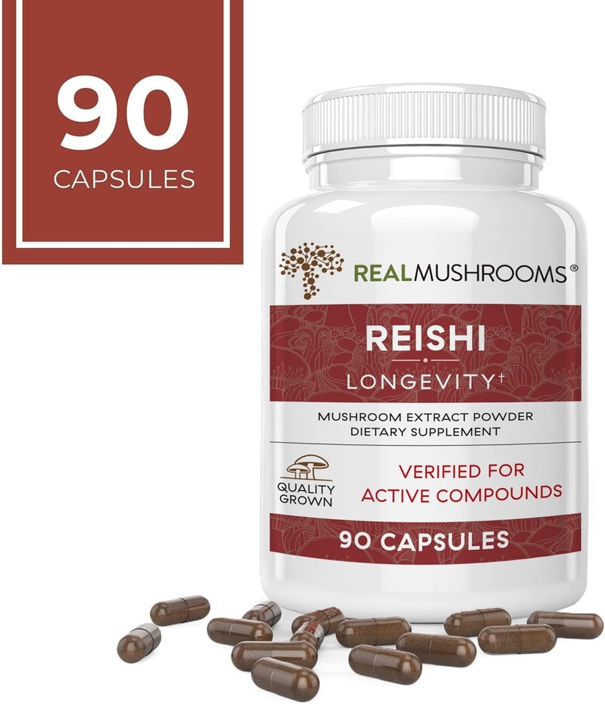 Real Mushrooms RealClarity (60ct) and Reishi (90ct) Capsules Bundle - Mushroom Supplement for Mental Clarity, Focus, Relaxation, Sleep & Longevity - Vegan, Non-GMO, Verified Levels of Beta-Glucans 6