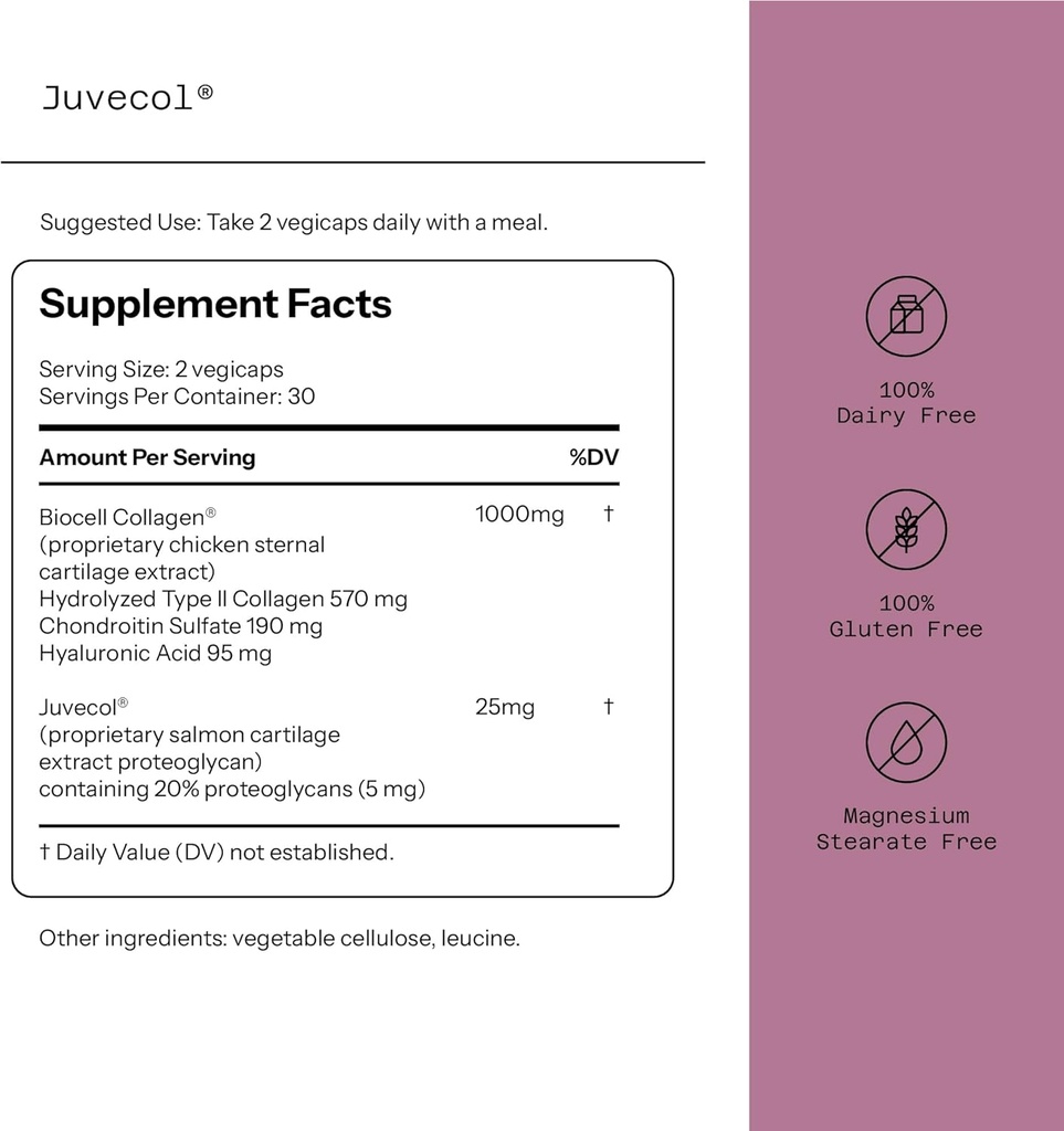 Premium BioCell Collagen Supplement – Quality of Life Juvecol – Powerful Formula for Skin and Joint Health – Skin Elasticity, Appearance, Joint Flexibility and Anti Aging 3