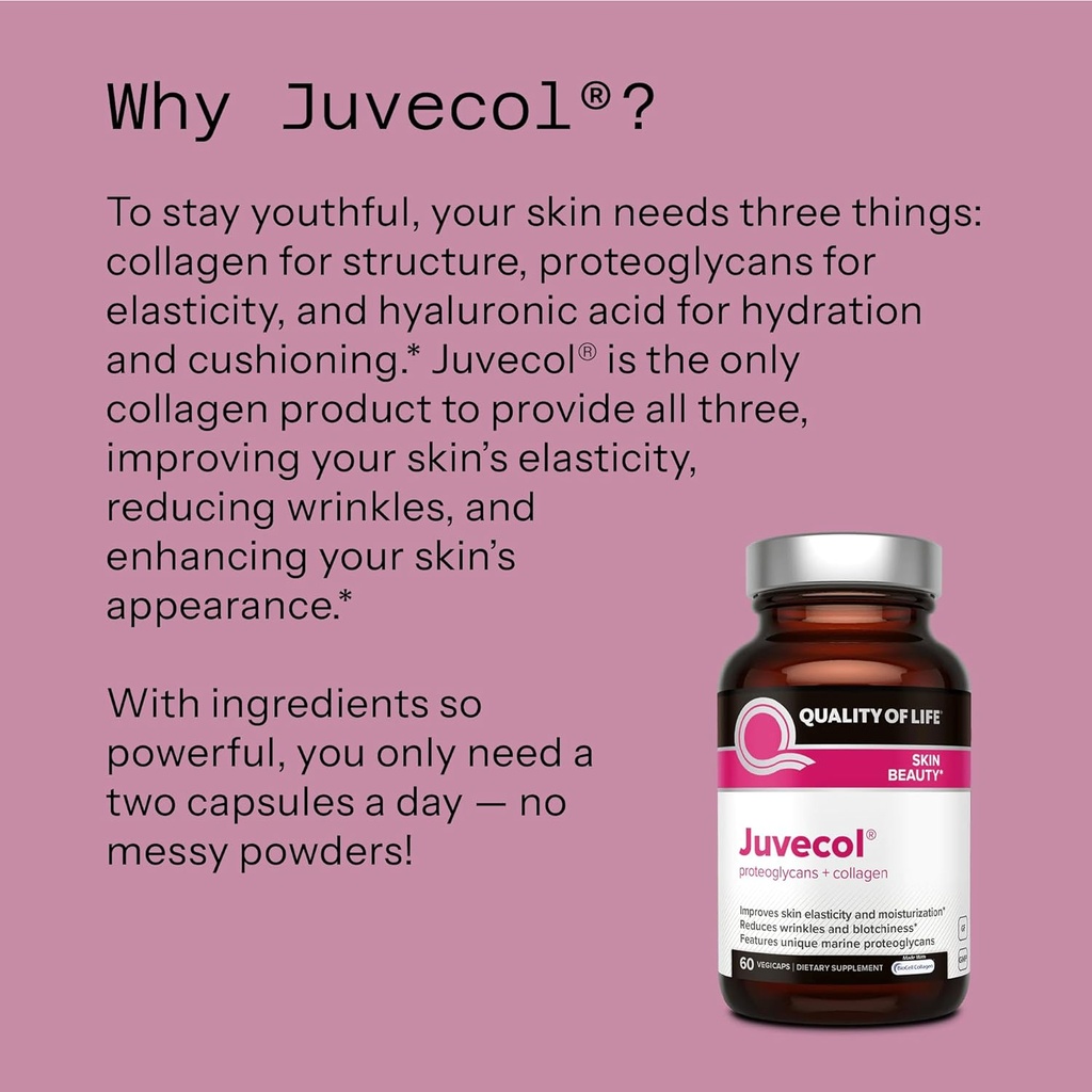 Premium BioCell Collagen Supplement – Quality of Life Juvecol – Powerful Formula for Skin and Joint Health – Skin Elasticity, Appearance, Joint Flexibility and Anti Aging 6
