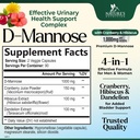 D-Mannose Supplement 1,350 mg with Cranberry & Hibiscus - Effective Fast-Acting, Flush the Impurities for Natural Bladder, Urinary Tract Health Support, for Women and Men, Non-GMO, Vegan, 180 Capsules 3