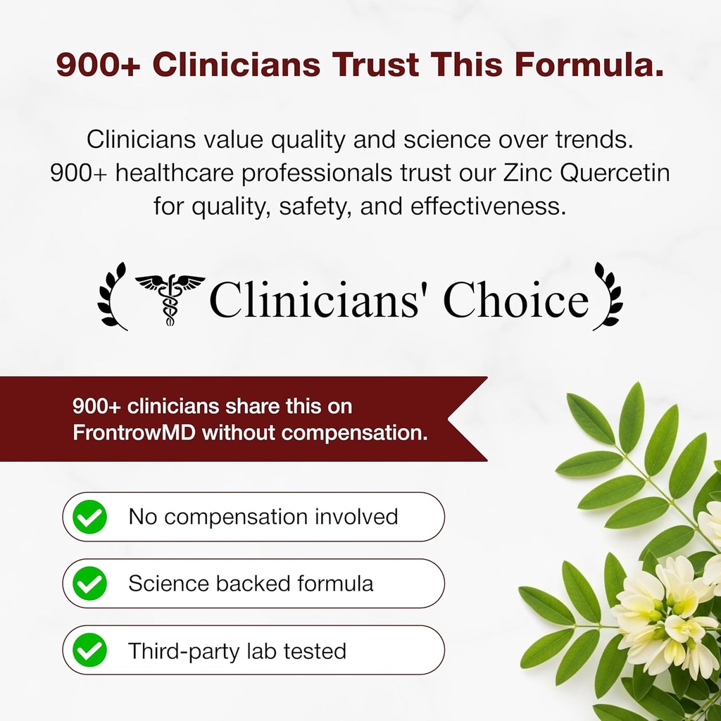 Sandhu's Zinc Quercetin 120 Vegetarian Capsules (Pack of 1) | Zinc Supplements for Antioxidant Immune Support for Men and Women | Gluten, Soy, Dairy Free 5