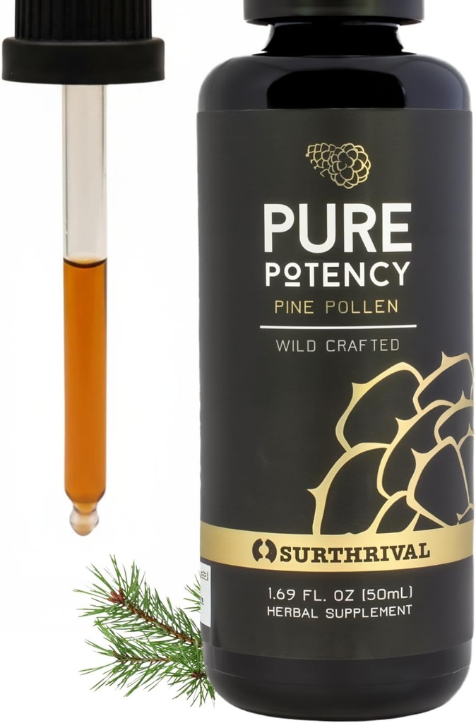 Surthrival: Pine Pollen Pure Potency Extract (1.69 fl oz), Increased Stamina, Hormone Balance, Energy & Endurance Restoration 2