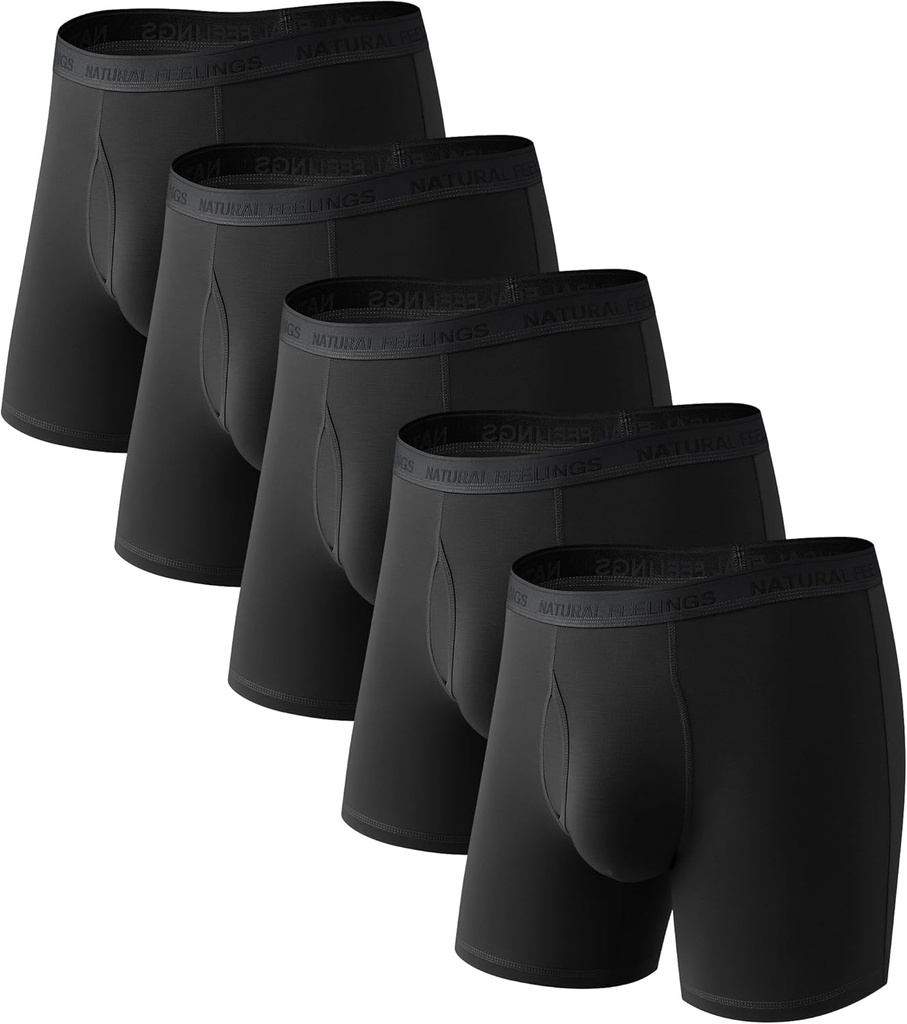 Natural Feelings Men's Underwear Viscose from Bamboo Boxer Briefs Underwear Pack for Men 2