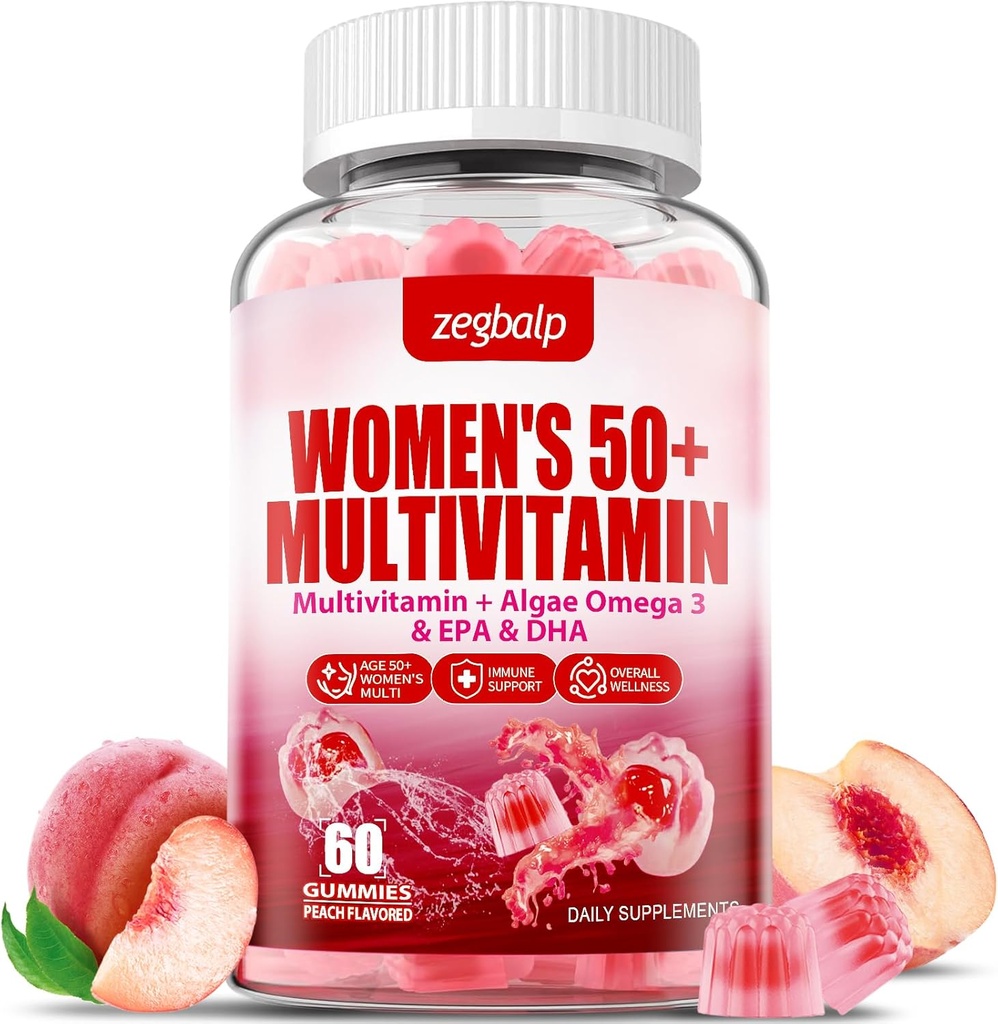 Sugar-Free Womens Multivitamin 50 Plus Gummies with Calcium, Magnesium, Zinc, Vitamin A, C, D3, E, K2, B Complex, Folate, Biotin - Multi Vitamins & Minerals for Skin, Energy, Immune Support 2