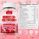 Sugar-Free Womens Multivitamin 50 Plus Gummies with Calcium, Magnesium, Zinc, Vitamin A, C, D3, E, K2, B Complex, Folate, Biotin - Multi Vitamins & Minerals for Skin, Energy, Immune Support 3