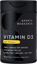 Sports Research Vitamin D3 1000iu (25mcg) Infused with Coconut Oil ~ Immune & Bone Support ~ Non-GMO Verified, Soy & Gluten Free (360 Mini Liquid Softgels) 2