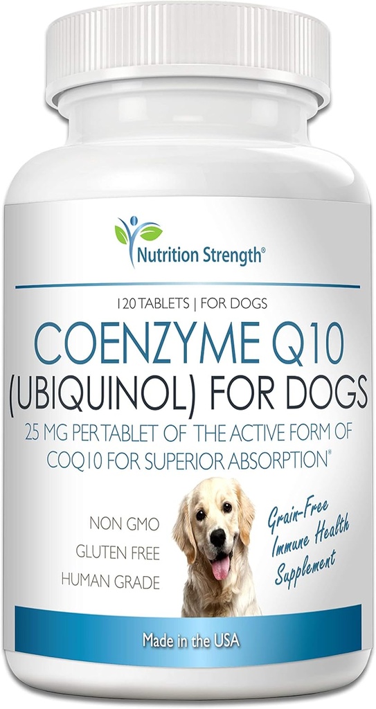 Coenzyme Q10 for Dogs Grain-Free Supplement, Ubiquinol - The Electron-Rich Form of CoQ10, Promotes Heart Health, Cognitive and Energy Support for Dogs, 120 Chewable Tablets 2