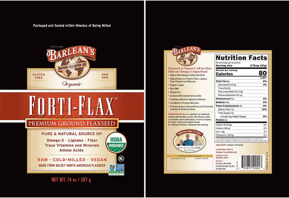 Barleans, Forti Flax Organic, 14 Ounce 3