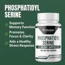 Probase Nutrition Phosphatidylserine 300mg Supplement Brain Health and Memory Support Non-GMO Gluten Free 120 Capsules Phosphatidyl Serine Complex 6