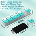 Daviky Large Weekly AM PM Pill Organizer - 7 Day, 2 Times a Day With Extra Large Compartments for Vitamins, Medicine, Supplements (Cyan) 5