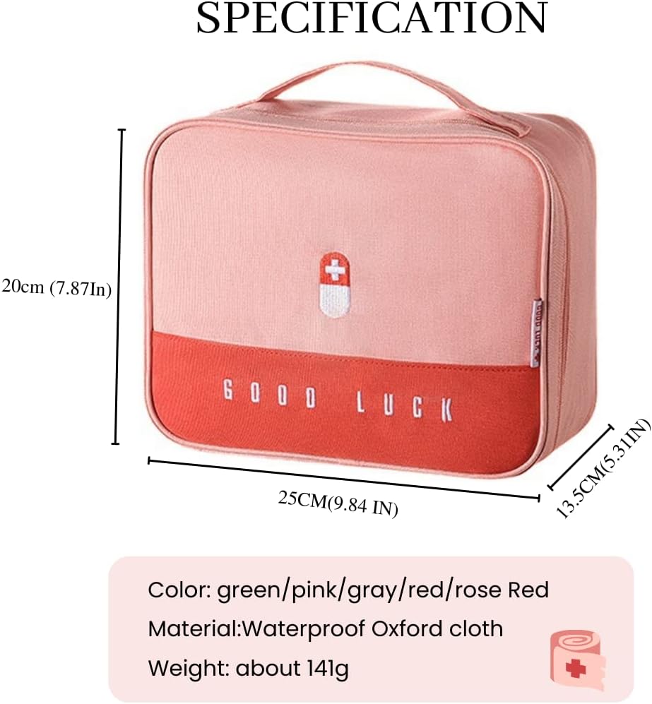 First Aid Bag Empty, Waterproof Emergency Medic Trauma Bag, Medicine Bag For Traveling ,Home Hiking Camping Car Office(Large,Green) 3