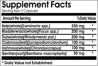 Ultimate Greens Max - Kelp Bladderwrack Dulse Clubmoss Irish Moss Gentian ~ 90 Capsules - No Additives ~ Naturetition Supplements 3