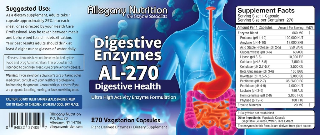 Gluten Free Digestive Enzymes - 270 Count 3