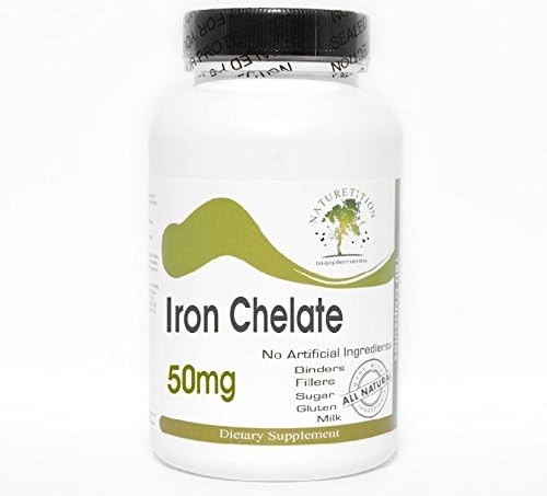Iron Chelate 50mg ~ 100 Capsules - No Additives ~ Naturetition Supplements 2