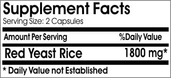 Red Yeast Rice 1800mg ~ 180 Capsules - No Additives ~ Naturetition Supplements 3
