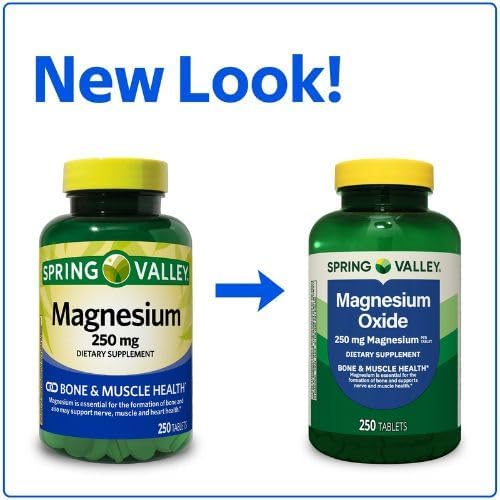 Spring Valley, Magnesium 250 mg, 250 Count Tablets, Bone & Muscle Health, Magnesium Tablets, Dietary Supplement +Sticker Dri Store 3