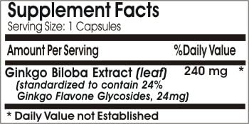 Ginkgo Biloba Standardized Extract 240mg 24% Glycosides ~ 200 Capsules - No Additives ~ Naturetition Supplements 3