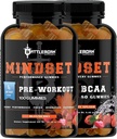 Mindset Dietary Supplement Gummies for Energy and Performance | Naturally Flavored |Vegan and Gluten Free | Multi-Vitamins (Combo Pack) 2
