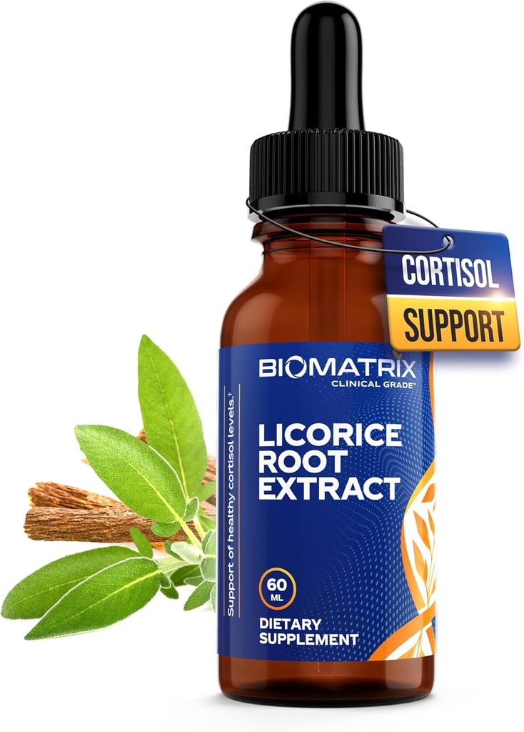 BioMatrix Licorice Root Extract (1200 Drops 2 fl. oz) More Active Ingredient Than Competing Brands (0, 87 mg Glycyrrhizin per Drop), Λιγότερες Δόσεις Απαιτούμενες, Συμπυκνωμένες, Αύξηση Κορτιζόλης, Ενέργειας