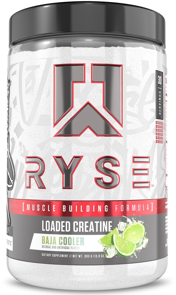 RYSE Φορτωμένο πλάσμα για άνδρες & γυναίκες - Baja Cooler - Μύες Building Formula με 3 μορφές ηλεκτρολυτών, Betaine Anhydrous και κορυφή ATP - Δύναμη, δύναμη και αντοχή Υποστήριξη - 30 εξυπηρετήσεις