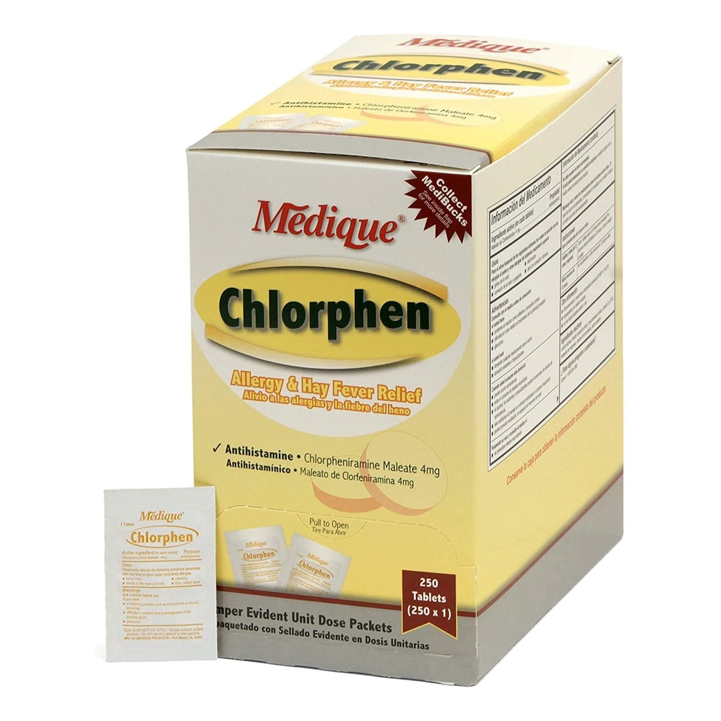 Medique Chlorphen Allergy Relief 4 mg Chlorpheniramine Maleate Tablet, 1 ανά κουτί