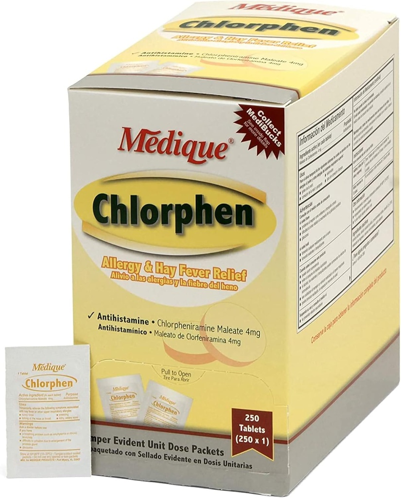 Medique Chlorphen Allergy Relief 4 mg Chlorpheniramine Maleate Tablet, 1 ανά κουτί
