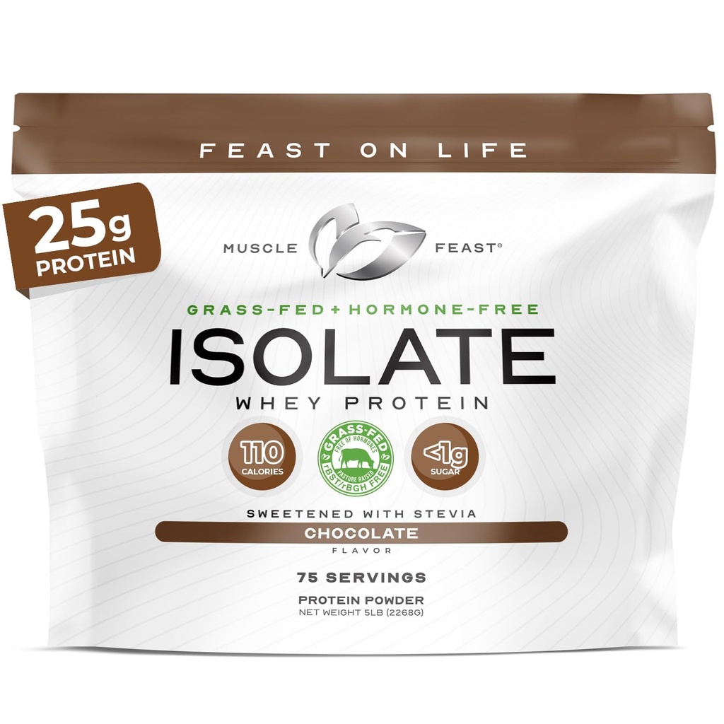Μύες Fast Grass-Fed πρωτεΐνη Whey Isolate, Όλα τα φυσικά χωρίς ορμονική κρέμα αυξήθηκε, Whey Isolate πρωτεΐνη σκόνη για άνδρες και γυναίκες, καθαρό, χωρίς γλουτένη, Delicious Isolate πρωτεΐνη - σοκολάτα, 5lb