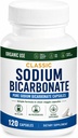 Classic Sodium Bicarbonate 650mg Natural Organic Use Sodium Bicarbonate Powder Pills Sodium Bicarbonate Tablets (caps) Stomach Acid Alkalinity 120caps