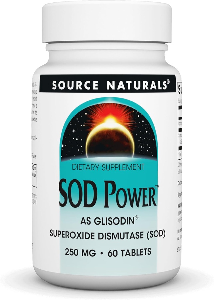 Source Naturals SOD Power As Glisodin Superoxide Dismutase Nutricosmetic Supplement 250mg - 60 δισκία