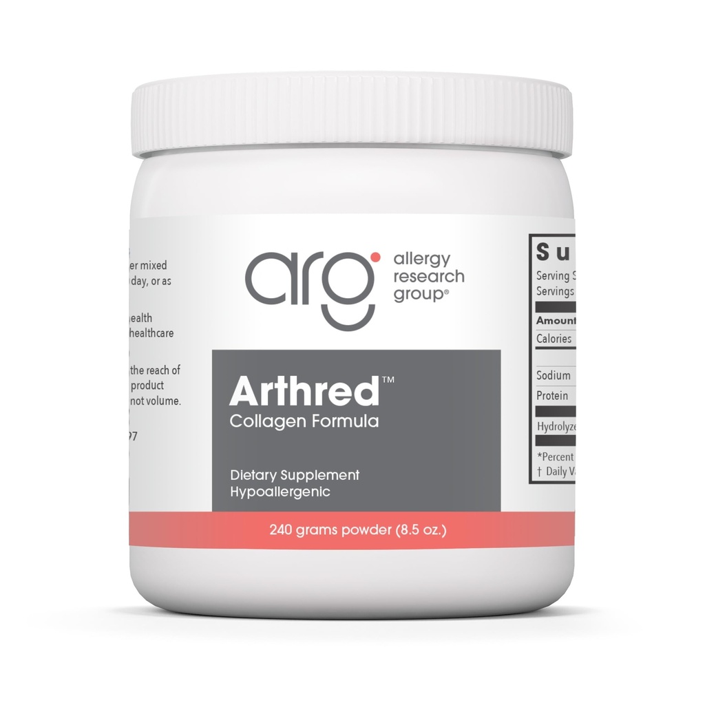 Allergy Research Group Arthred Supplement - Collagen Powder for Men & Women, 10.5g Collagen Peptides, Bovine Soured, Arthred Powder, Collagen Formula, Hydrolyzed Collagen - 8.5 Oz