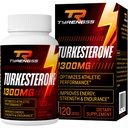 Testosterone Booster, συμπλήρωμα Turkesterone 1300mg Ultra High Strength (Ajuga Turkestanica Extract Std. to 20% Testosterone), για την αθλητική απόδοση & μυϊκή μάζα,120 κάψουλες