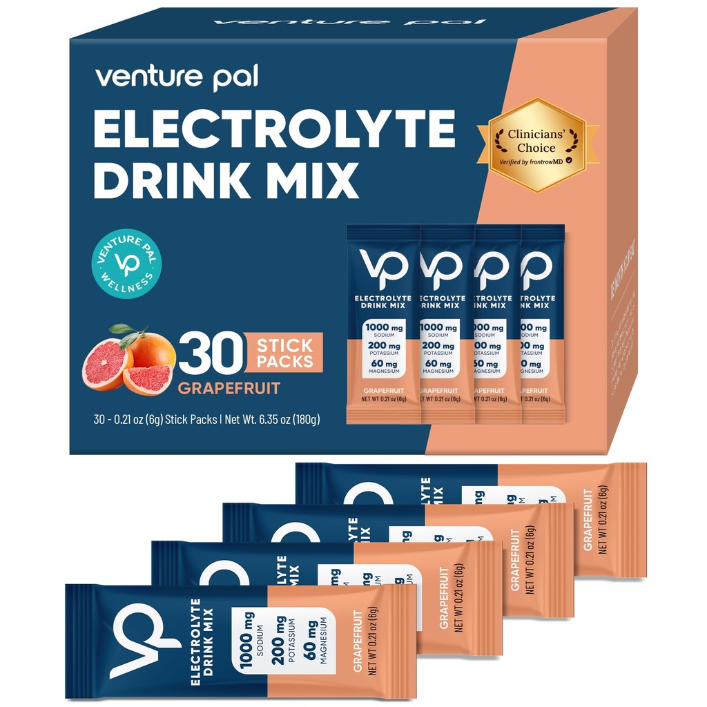 Venture Pal High Sodium Sugar Free Electrolytes Powder Packet - Συσκευασίες ενυδάτωσης με βιταμίνη, νάτριο & κάλιο 