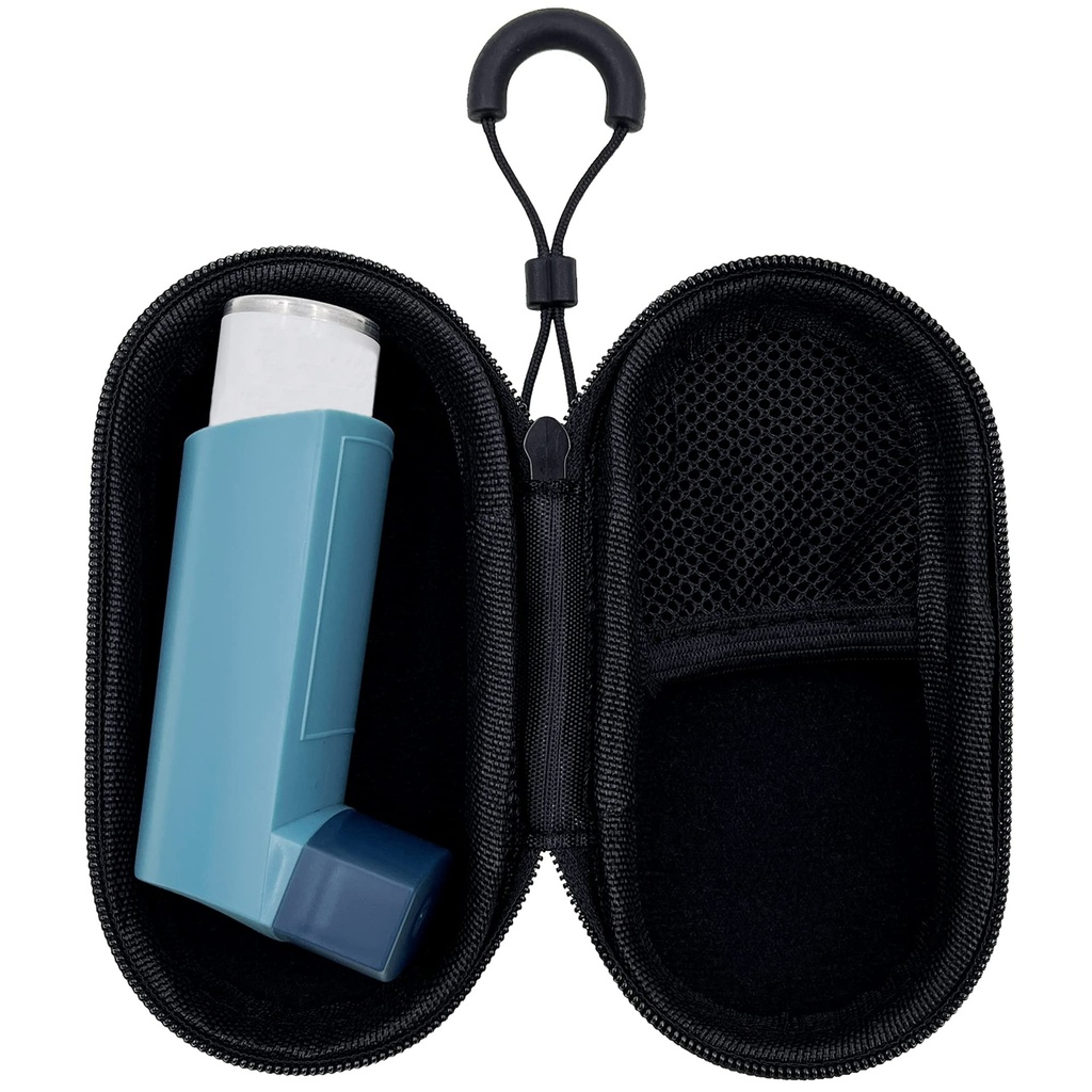 Θήκη ταξιδιού κατόχου για το άσθμα Inhaler, Συμπαγής Θήκη για Handy Inhaler για ενήλικες και παιδιά (μόνο περίπτωση) (Μαύρο)