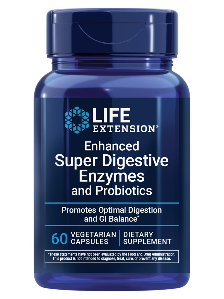 Επέκταση ζωής Ενισχυμένα Super Digestive Ένζυμα και Προβιοτικά – B. coagulans Probiotic, 10 Digestive Ένζυμα – Υποστηρίζει Digestion, Comfort & GI Balance – Μη ΓΤΟ, Χορτοφαγικά – 60 Κάψουλες