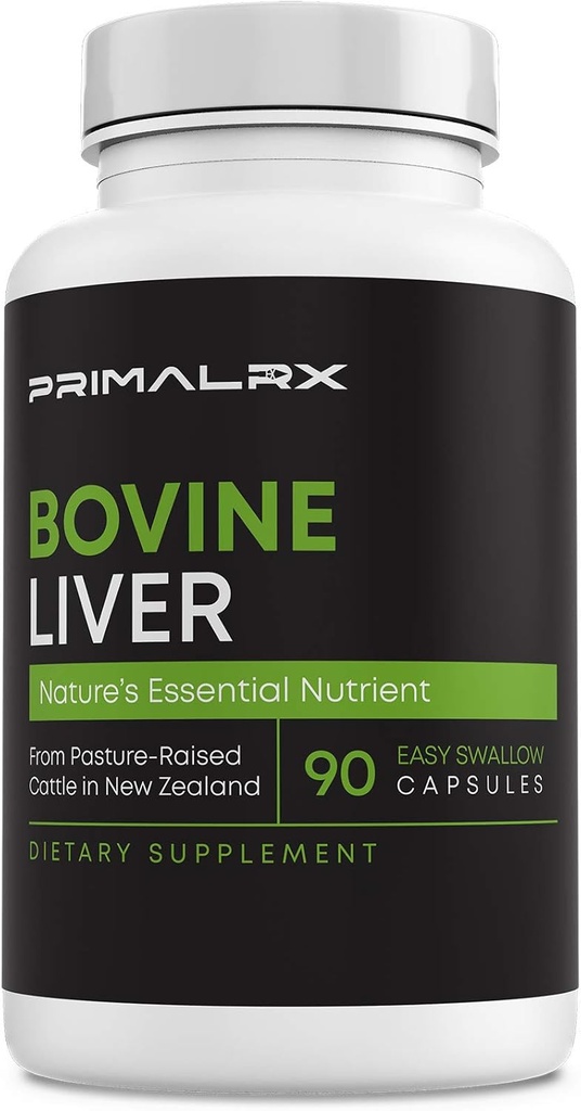 Bovine Liver: Grass Fed Beef Liver Capsules – Beef Organ Supplement (Vitamin A, B12, Choline, Heme Iron Supplements) – 90 Dessicated Beef Liver Capsules