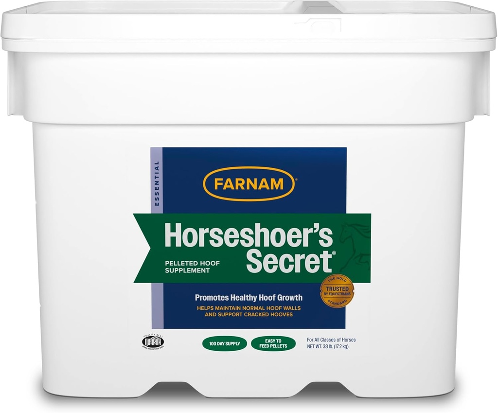 Farnam Horseshoer's Secret Pelleted Hoof Supplements, Προάγει την υγιή ανάπτυξη οπλή, διατηρεί τοίχους οπλή & υποστηρίζει ραγισμένες οπλές, 38 lbs., 100 ημέρες εφοδιασμού