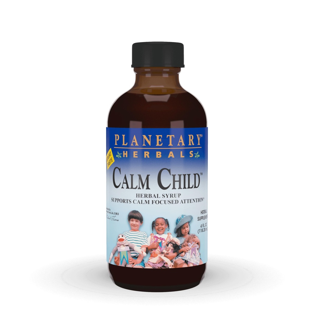 Planetary Herbals Calm Child Herbal Syrup - Περιλαμβάνει αιθέρια Βοτανικά Χαμομήλι, Λεμόνι Balm, Catnip & More - 4oz