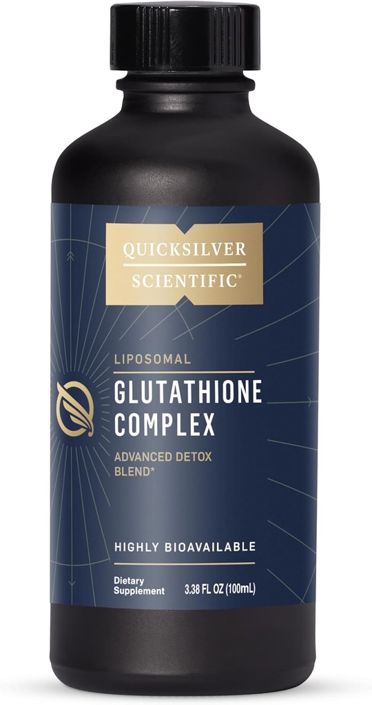 Quicksilver Scientific Glutathione Complex - Superior Απορρόφηση Αντιοξειδωτικό συμπλήρωμα με Υγρή Γλουταθειόνη & Γάλα Γαϊδουράγκαθο - Βιταμίνη Β Complex - Συμπλήρωμα για Καθημερινή Χρήση (3.38 fl oz)